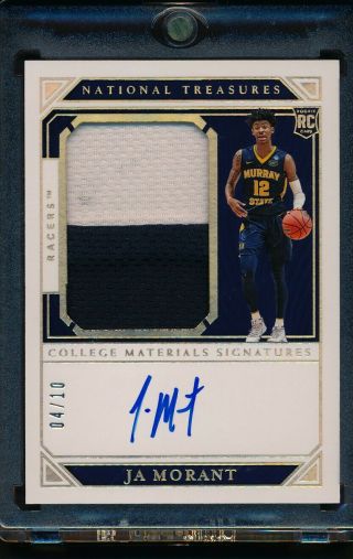 2019 - 20 National Treasures Ja Morant Rpa Rc Patch Auto Gold 04/10