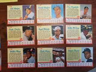 1962 Post Cereal Baseball Card Complete Set of 200 w/ Mantle Mays Aaron Clemente 2