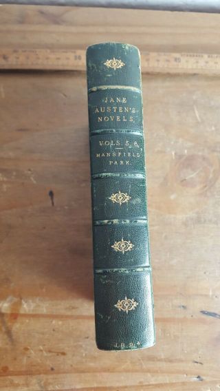 1894 " The Novels Of Jane Austen - Mansfield Park " Leather And Gilt Cloth