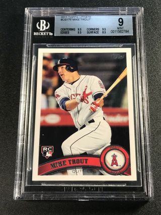 Mike Trout 2011 Topps Update Us175 Rookie Rc Bgs 9.  5 9.  5 9.  5 8.  5 Subgrades