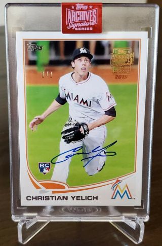 2019 Topps Archives 2013 Christian Yelich Topps Update Rookie Rc Auto 1/1 Wow