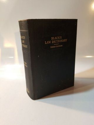 Old 1933 Third Edition ▪︎ Dictionary Of Law Black 