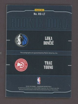 2018 - 19 Panini Dominion Luka Doncic Trae Young RC Rookie Dual AUTO /25 2