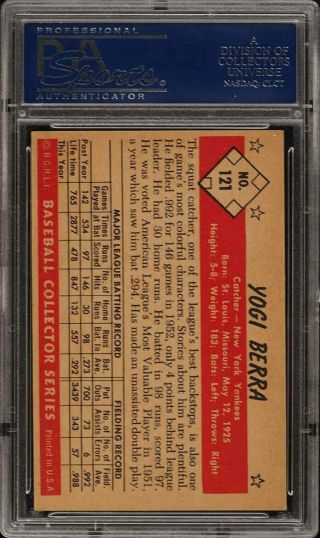 1953 Bowman Color Yogi Berra 121 PSA 7 NRMT (PWCC) 2
