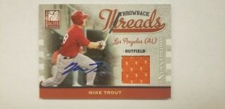 2009 Donruss Elite Extra Edition Mike Trout Throwback Threads Autographs /100