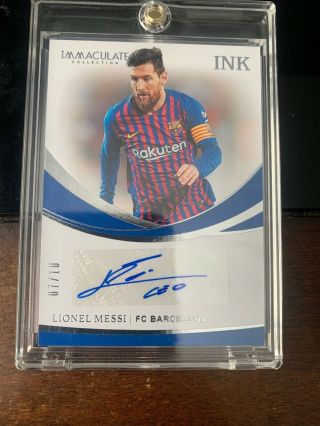 2018 - 19 Immaculate Soccer Lionel Messi Ink Auto Autograph Fc Barcelona 