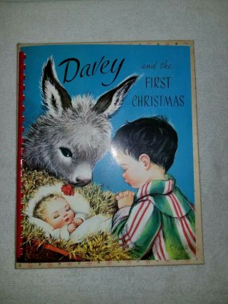 1950s Davey And The First Christmas Pop - Up Book By Beth Vardon Complete W/ Box