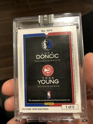 WOW Rare 2018 - 2019 Rookie Premiere Dual Auto Luka Donic And Trae Young 1 Of 5 2