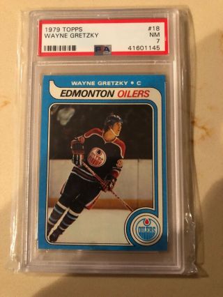 1979 79 Topps Hockey 18 Wayne Gretzky Rookie Card Rc Psa 7