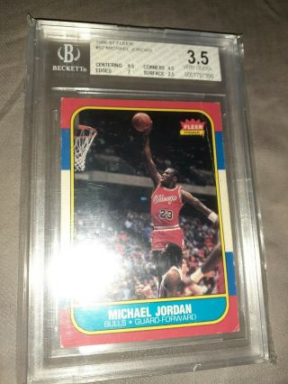 Michael Jordan 1986/87 Fleer 57 Rc Rookie Card Bgs 3.  5
