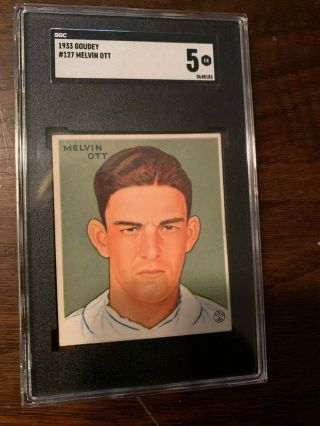 1933 Goudey Gum Co.  127 Mel Melvin Ott York Giants Baseball Card Sgc 5 Ex
