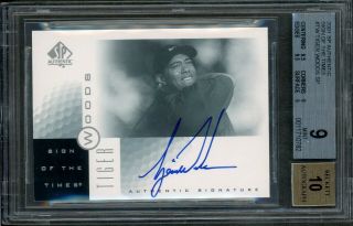 2001 Sp Authentic Sign Of The Times Golf Tiger Woods Rc Rookie Auto Bgs 9 10 A