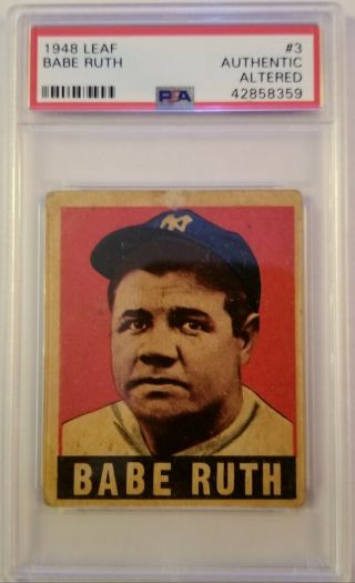 1948 Leaf 3 Babe Ruth Psa Authentic Bright Red Color Gorgeous Register Beauty