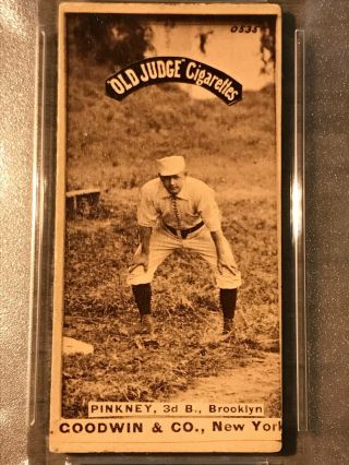 1887 N172 Old Judge George Pinkney Psa 4 Mc Brooklyn Exceptional Photo Quality
