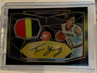 2018 - 19 Obsidian Hawks Trae Young Rc Ssp Gold 4 Color Patch Auto - Rpa D 03/10