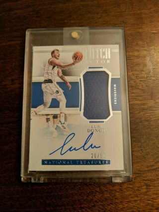 2018 - 19 National Treasures Luka Doncic Clutch Factor Rookie Jersey Auto 20/99