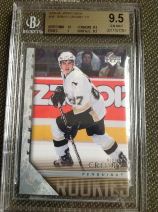 2005 - 06 Sidney Crosby Young Guns Rookie Bgs 9.  5 (10 - 9.  5 - 9.  5 - 9)