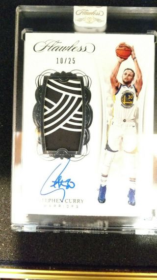 2017 - 18 Flawless Stephen Curry Warriors 10/25 Game Worn " The Town " Patch Vp - Sc