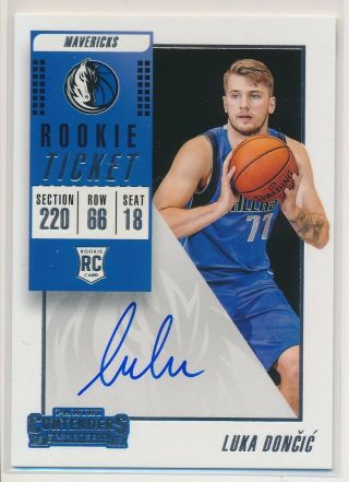 Luka Doncic 2018 - 19 Panini Contenders Variation Rookie Ticket Auto Rc N2