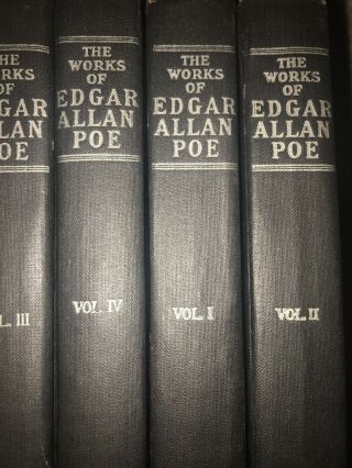 1904,  1st Edition,  4 Vol.  Set The Of Edgar Allan Poe,  Raven Edit.