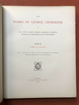 John B Gough / The Of George Cruikshank 1st Edition 1890