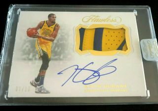 1/10 Kevin Durant 2018 - 19 Flawless Autograph Auto Patch Gold Warriors Sick