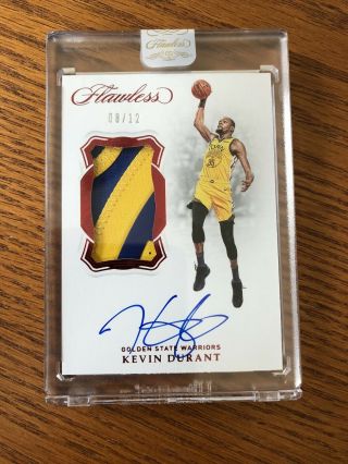 2018 - 19 Panini Flawless Kevin Durant Patch Auto /12 Warriors