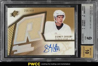 2005 Spx Hockey Sidney Crosby Rookie Rc Auto Patch /499 191 Bgs 9 (pwcc)