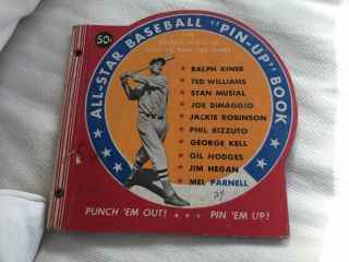 1950 All Star Pin - Up Book Complete 10 Players Ted Williams Jackie Robinson Joe D