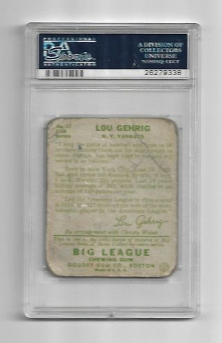 1934 Goudey Lou Gehrig PSA 1 (MK) 2