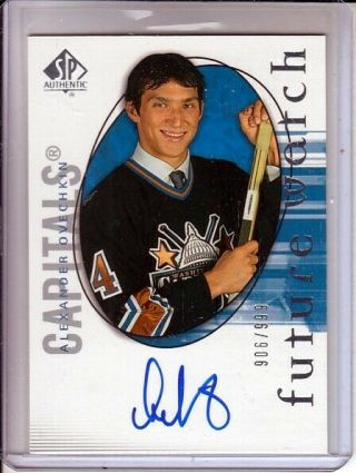 2005 - 06 Sp Authentic 190 Alexander Ovechkin Rc Future Watch Auto /999
