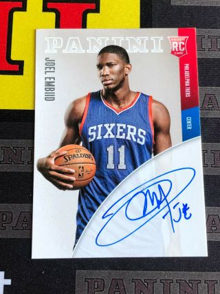 14 - 15 Paramount Joel Embiid Rc Rookie Next Day Auto 02/49 76ers