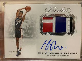 Shai Gilgeous - Alexander 2018 - 19 Panini Flawless 4 Color Game Worn Patch Auto /25