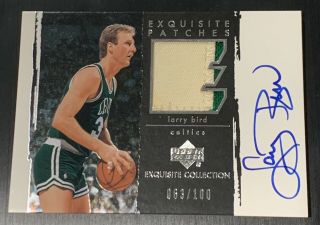 Larry Bird 2003/04 Ud Exquisite Patch Auto /100 Celtics Wow