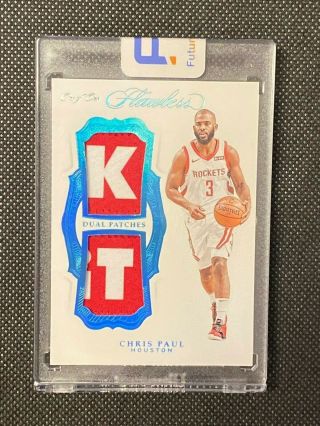 2018 - 19 Flawless Chris Paul True 1/1 Game Dual Patches Rockets