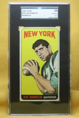 1965 Topps Football Joe Namath Sp Rookie Rc 122 Sgc 2.  5 (35) Good,