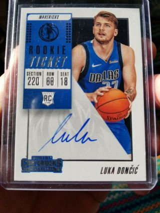 2018 Panini Contenders Luka Doncic Rookie Ticket Auto Rc 122