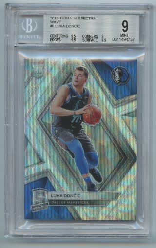 Luka Doncic 2018 - 19 Panini Spectra Rookie Rc Fotl Wave 6/9 Bgs 9 W/ (2) 9.  5s
