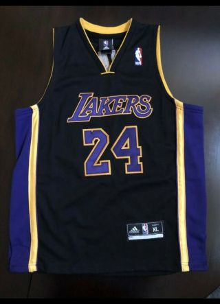 Kids Adidas Swingman Kobe Bryant LA Lakers 24 NBA Basketball Jersey Size XL 2