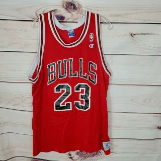 Vtg 90s Jordan 23 Chicago Bulls Champion Jersey Size 48