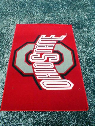 Large Osu Ohio State Buckeyes Block - O Logo Area Rug Floor Mat 60 " X 40 "