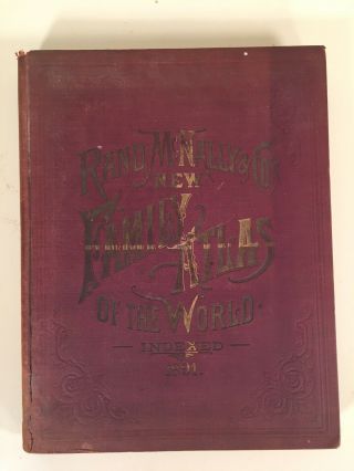 1891 Rand Mcnally Co Family Atlas Of The World Indexed Color Maps Us States