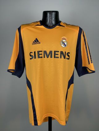 Men’s Adidas Climalite Gold Real Madrid Siemens Lfp Soccer Jersey Small