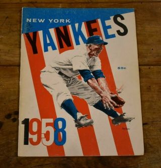 Rare 1958 York Yankees Yearbook - - Mickey Mantle -