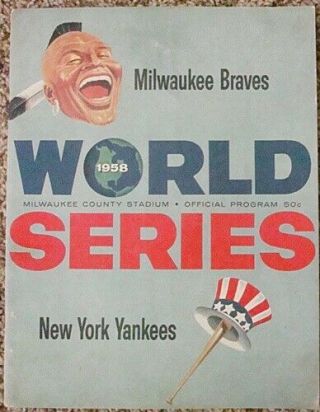1958 World Series Program York Yankees Vs Milwaukee Braves