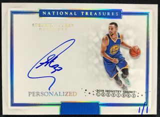 2016 - 17 National Treasures Stephen Curry Autograph Auto 2019 Industry Summit 1/1