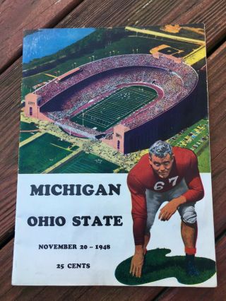 Rare 1948 Ohio State Buckeyes Vs Michigan Natl.  Champions Football Game Program