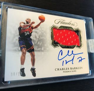 8/10 Charles Barkley 2018 - 19 Flawless Autograph Auto Game Worn Jersey Suns