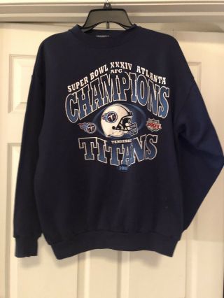 Tennessee Titans Sweatshirt 1999 Afc Champs Size L