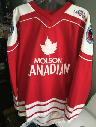Molson Canadian Beer Hockey Hall Of Fame Patch Red & White Jersey Size Lg/xl 86